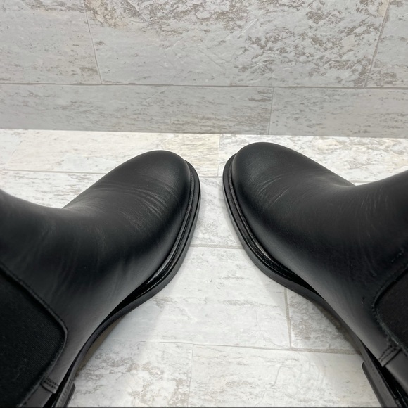 New Woman By Common Project Black Leather Pull Tab Chelsea Boots 38257547 - Picture 11 of 16